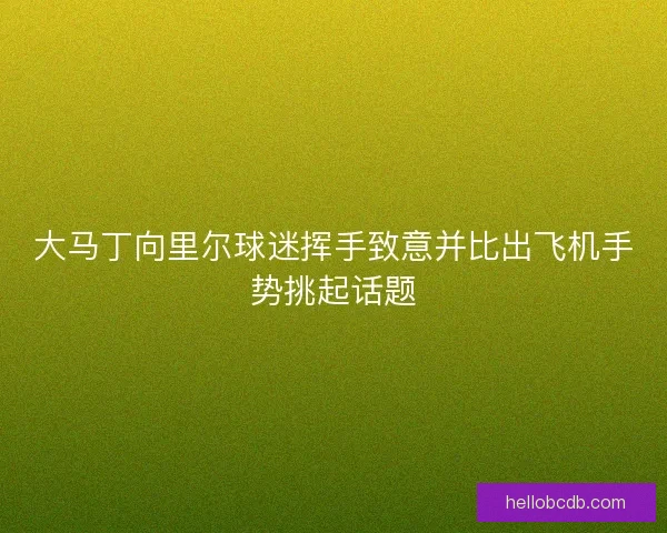 大马丁向里尔球迷挥手致意并比出飞机手势挑起话题